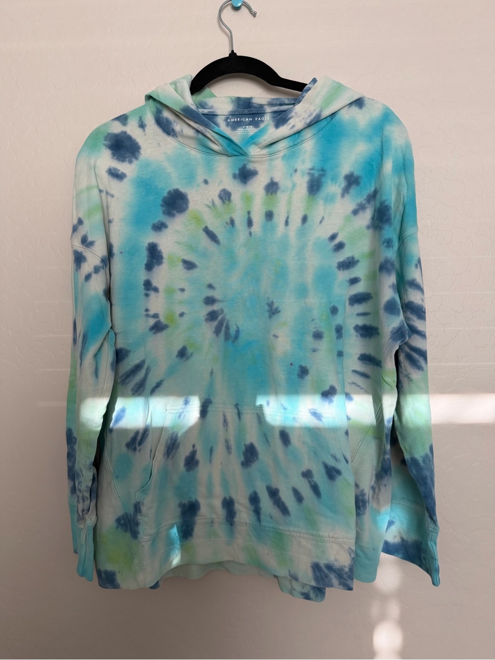 American Eagle Outfitters Tie-Dye Zip Up Hoodie - Blue & Green